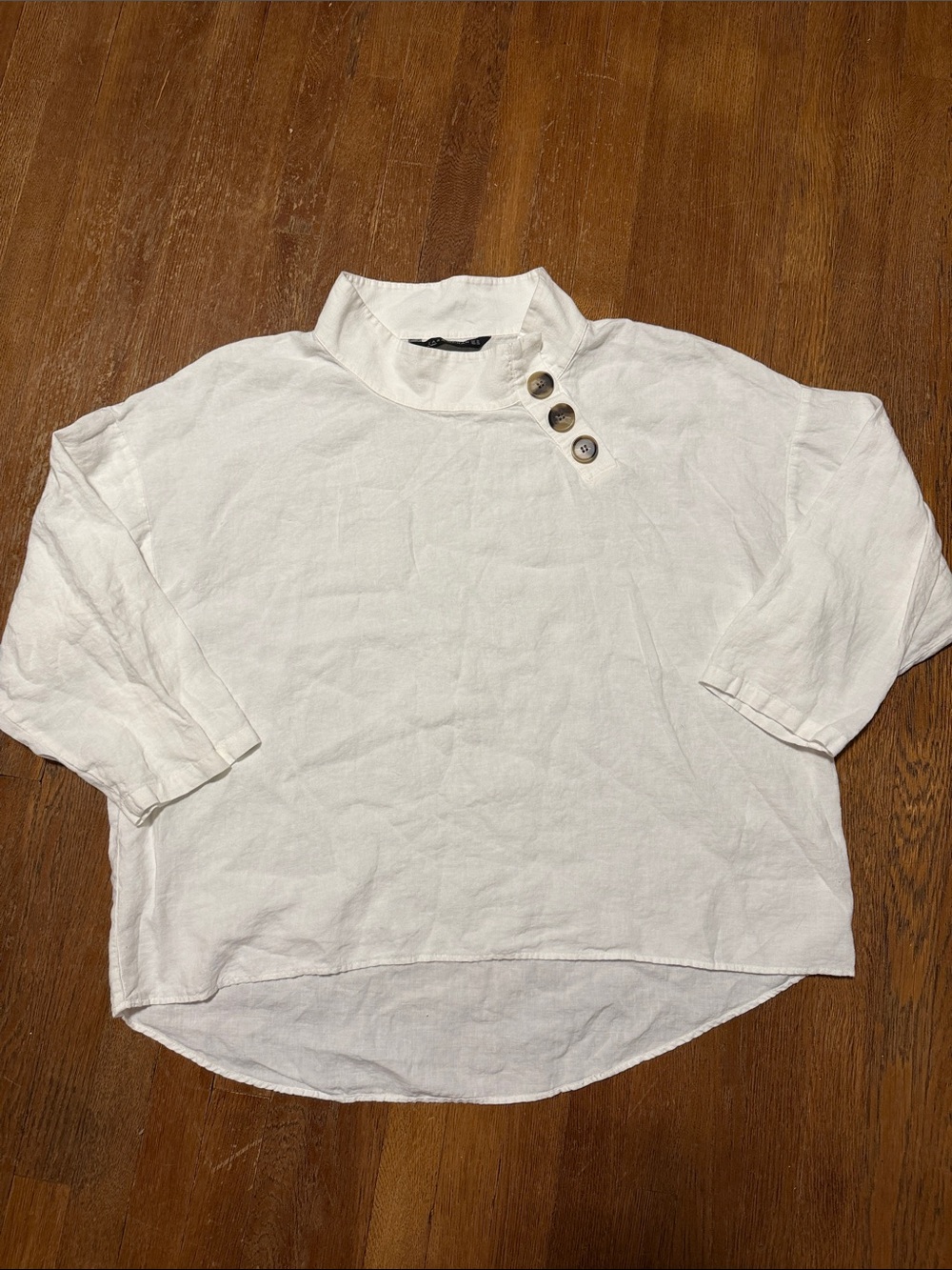 Zara White Linen Blouse Top